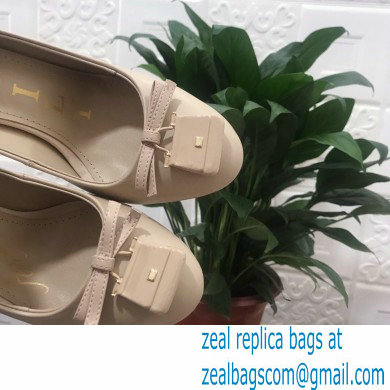 Dolce  &  Gabbana Block Heel 10.5cm Leather Sicily Pumps Beige 2021